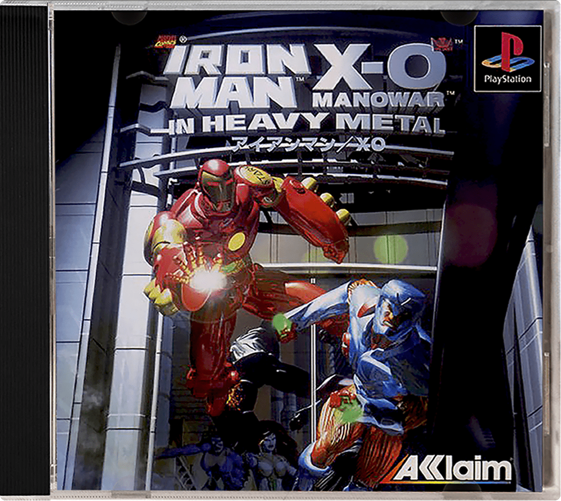 Iron Man X-O Manowar in Heavy Metal box art for Playstation